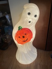 Vintage Halloween Ghost Pumpkin Light Up Blow Mold 34"Porch, Yard, Home Decor