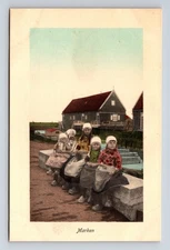 Portrait Dutch Children Markermeisjes Marken Holland Netherlands Postcard