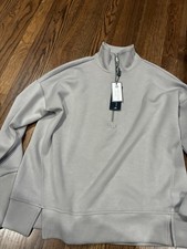 Cable and Guage studio sandwashed modal pullover quarter zip sweatshirt- M