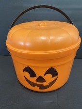 McDonald s McGoblin Vintage Halloween Boo Bucket Pail w Line Lid 1986 Original