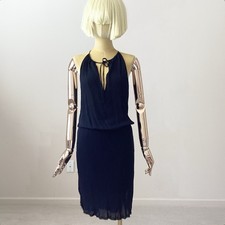 Nili Lotan Black Silk Halter Tie-Neck Cocktail Dress SZ XS