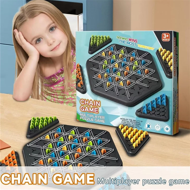 Fun Chain Triangle Game Interactive Peg Game Triangle Chess Board Game Xmas Gift - Image 4 of 4