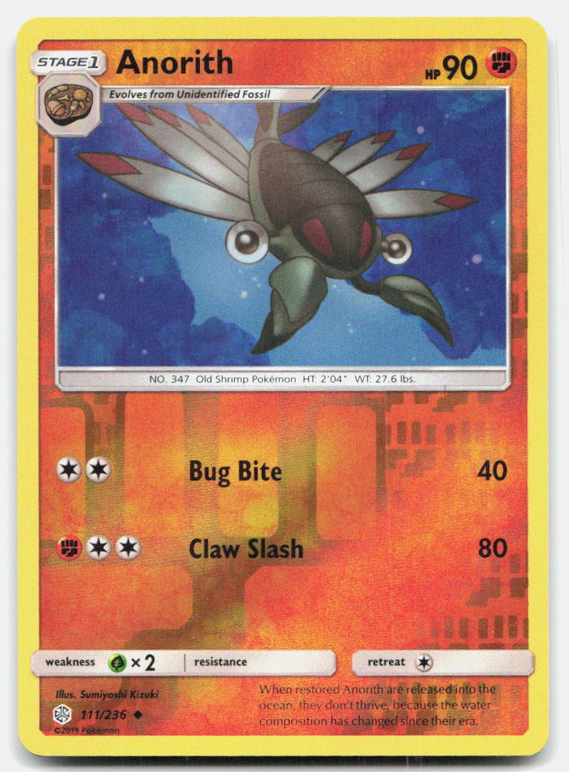 Cosmic Eclipse Anorith 111/236 NM Pokemon Reverse Holo Uncommon Tcg Card