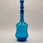 Blenko Turquoise 7018 Blue Glass Decanter And Stopper