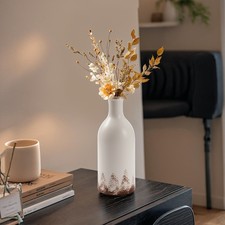 Ceramic Vase Handmade White Vase Pottery Rustic Farmhouse Boho Vase for Home.