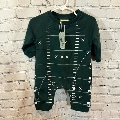 Miki Miette Football Pattern Baby Romper Size: 3M