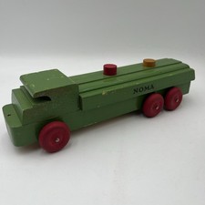 Vintage NOMA Woodies Green And Red Tanker Truck Pull Toy All Original 1940’s