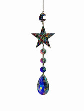 NEW sun catcher crystals rainbow colors hangs 13-15 inches GOLD STAR