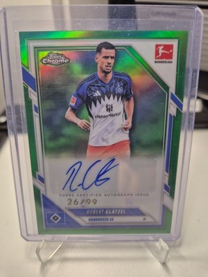 Robert Glatzel True Green /99 Autogramm - HSV - Topps Chrome Bundesliga 2025-26