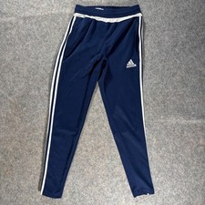Adidas Women's Track Pants Size S Tiro Climacool Stripes Ankle Zip APU008 Blue