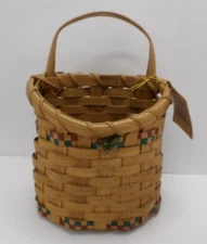 Wicker Basket The Basket Maker By Ganz Red and Green Accent Trim with Tag