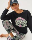 NWT Lilly Pulitzer Ballad Cotton Sweatshirt Color : Noir Palm Beach Toile , Size