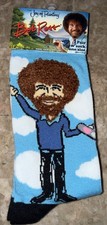 Bob Ross Joy of Painting Crew Socks Fuzzy Hair Novelty One Pair