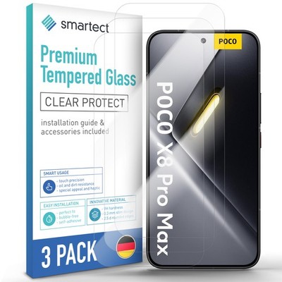3x Schutzglas Panzerfolie Klar für Xiaomi Poco X8 Pro Max Displayschutz Hartglas