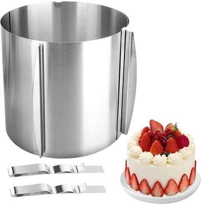 Kuchenring verstellbar 16 bis 30 cm Teleskop-Mousse-Ring Mousse runde Form - Bild 1 von 4