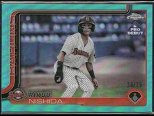 Rikuu Nishida 2025 Topps Pro Debut #PDC-86 Chrome Aqua Refractor #/75