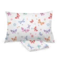 Cotton Percale Pillowcase, for 13" X 18"/33 X 46 Cm Toddler Pillow, Flutter 2-P