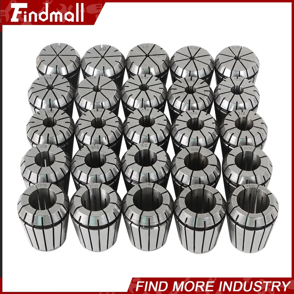 25 Pack Collet Set ER32 Collet Chuck 1/16 inch-3/4 inch Holder Spring Collet Set - Image 4 of 4