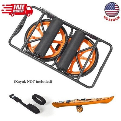 Kayak Cart w/ 330 lbs Capacity, Featuring 15-inch Solid Rubber Tires & Kickstand