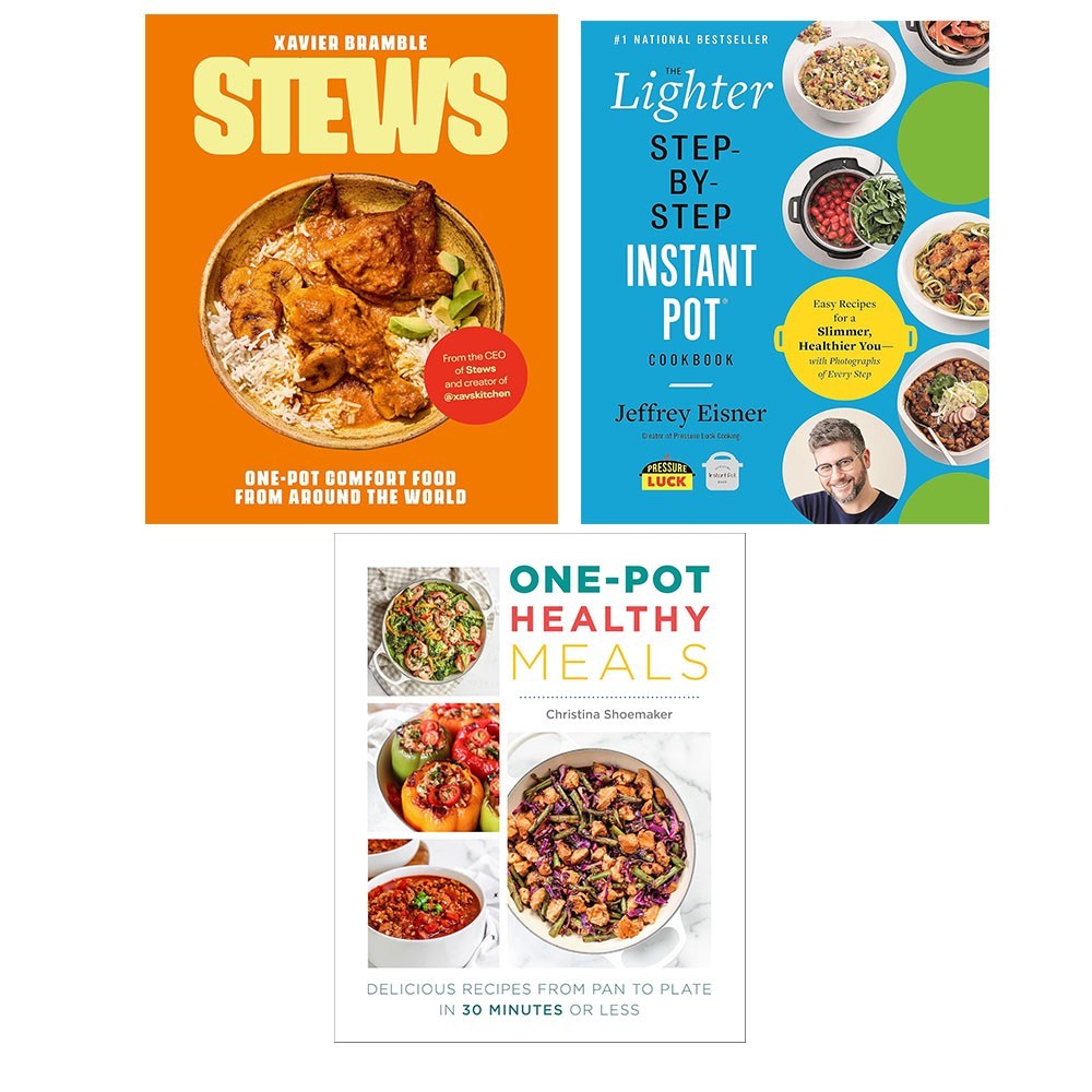 Stews HB,Lighter Step-By-Step Instant Pot ,One Pot Healthy Meals 3 Books Set