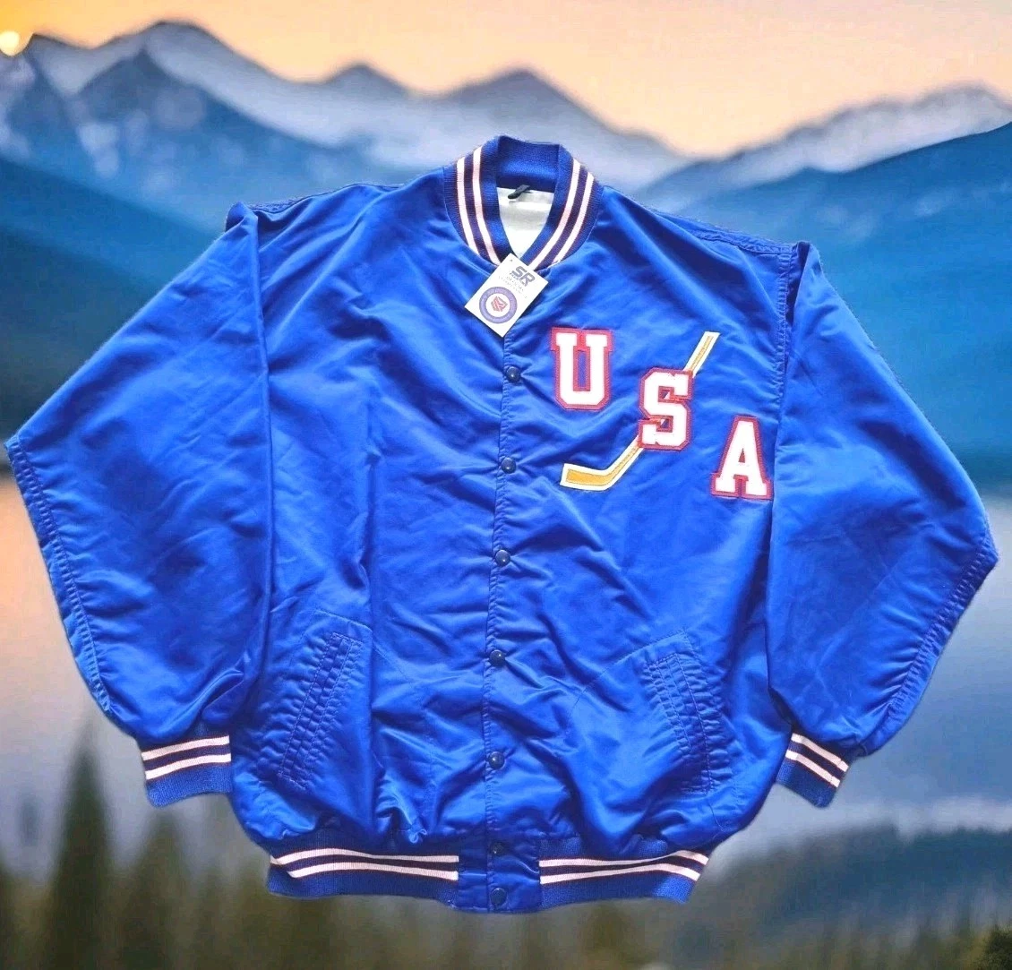 Veste Vintage Starter - Équipe USA Hockey Olympique - Taille S - Couleurs Vives