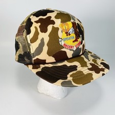 VINTAGE Operation Desert Storm Hat Cap Snap Back Mesh Duck Camo Eagle Military