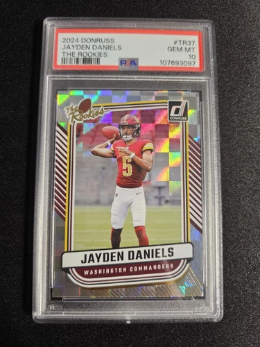 2024 Panini Donruss #TR37 Jayden Daniels The Rookies RC Commanders PSA 10 Gem
