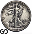 1933-S Walking Liberty Half Dollar, Nice Album Toner