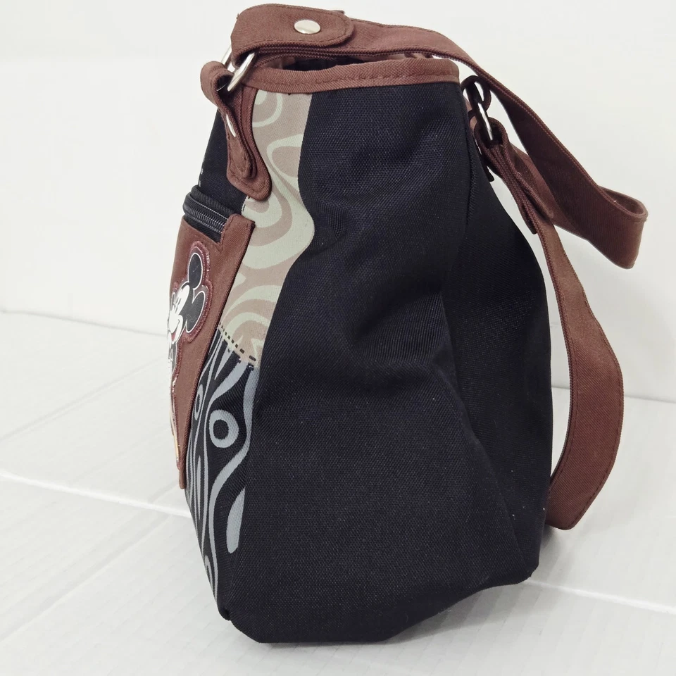 Bolsa tote Disney Mickey Mouse Y2K bordada multicolorida com zíper bolsos caprichosa  - Imagem 3 de 4