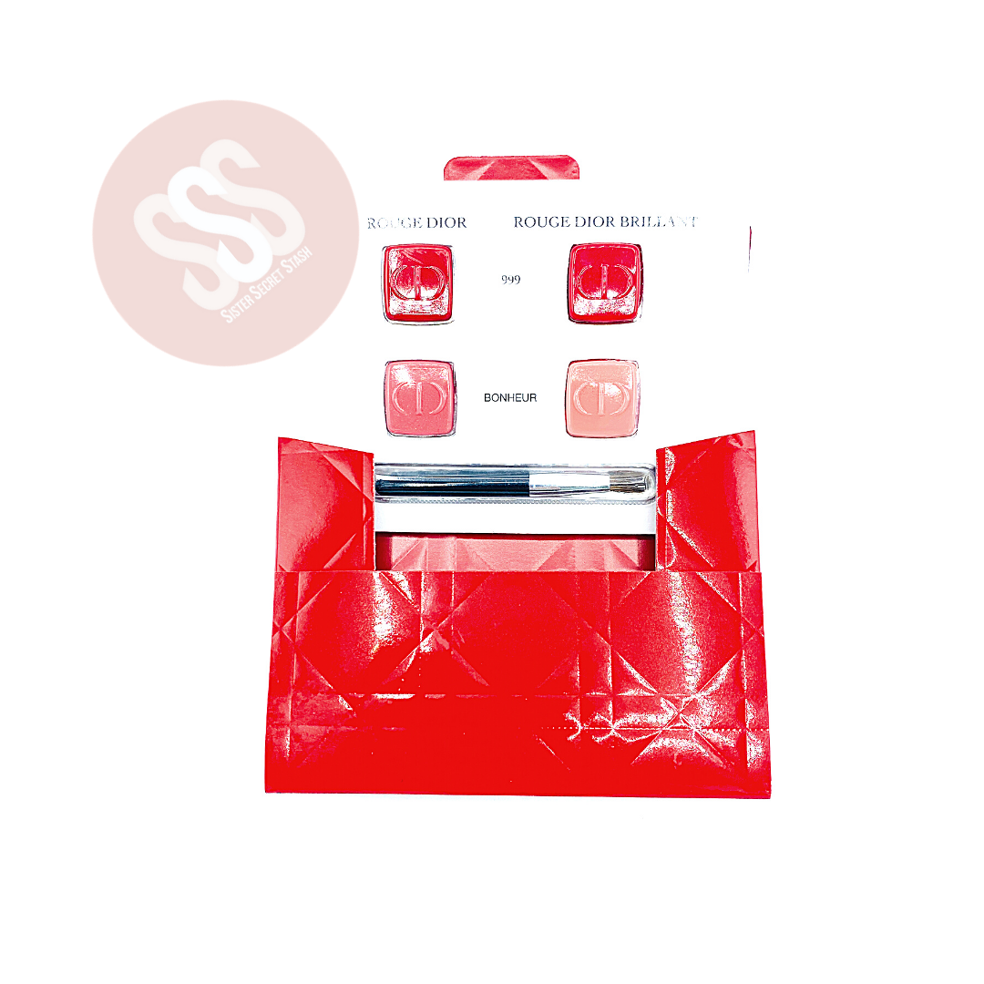 DIOR Rouge Brilliant Travel Lipstick & Lipgloss Sample in Red