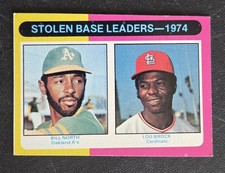 1975 Topps - League Leaders - Lou Brock, Billy North - #309