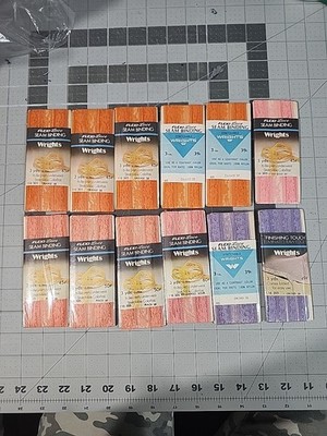 Lot of 12 Vtg Stretch Lace Seam Binding Nylon Trim by Wrights NOS