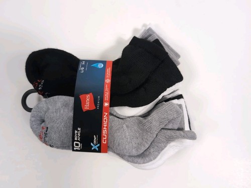 10 PAIR Hanes Premium Boys Anke Socks Size Large 3-9 Cushion Cool Comfort. - Picture 3 of 12
