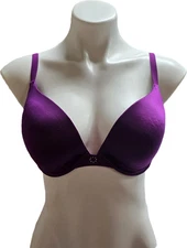 Maidenform Underwire Bra 36D Push-Up Lift 09729 Full Coverage Purple Satin
