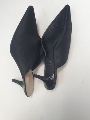 New M&S Black Wide Fit Mule Shoes With Kitten Heel Size UK UK
