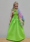 Curvy Barbie 11 1/2" Doll Clothing Bright Green Evening Gown and multicolor BOA — photo 1