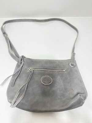 Roots Canada Pre-Owned Crossbody Genuine Leather Gray Bag