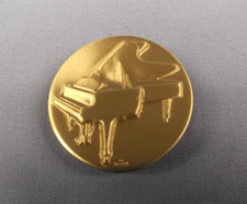 trophy parts lot of 8 high relief gold music piano metal insert 2" diameter