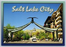 Salt Lake City Utah Postcard Eagle Gate Brigham Young NEW