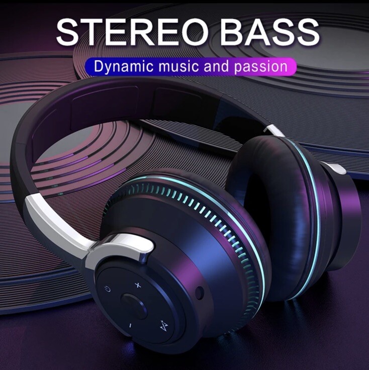 Noise Cancelling Wireless BT Headphones LED lights-image