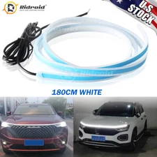 180cm Start Scan Dynamic WHITE LED DRL Hood Light Strip Daytime Running Light