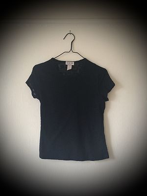 MKM Designs Women's Black Sheer Letters Blouse/Top, Size M, EXCELLENT CONDITION!