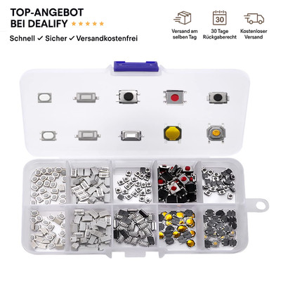 Tactile Push-Button-Schalter | 12V Metall-Kunststoff | Sortiment Kit