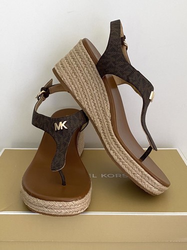 MICHAEL KORS Laney Logo Espadrille Wedge Sandal Size 9 - Picture 5 of 8