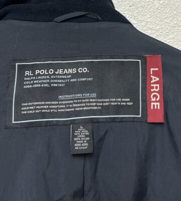 Vtg Polo Ralph Lauren mens Made in hong kong Over Coat Jacket Sz L