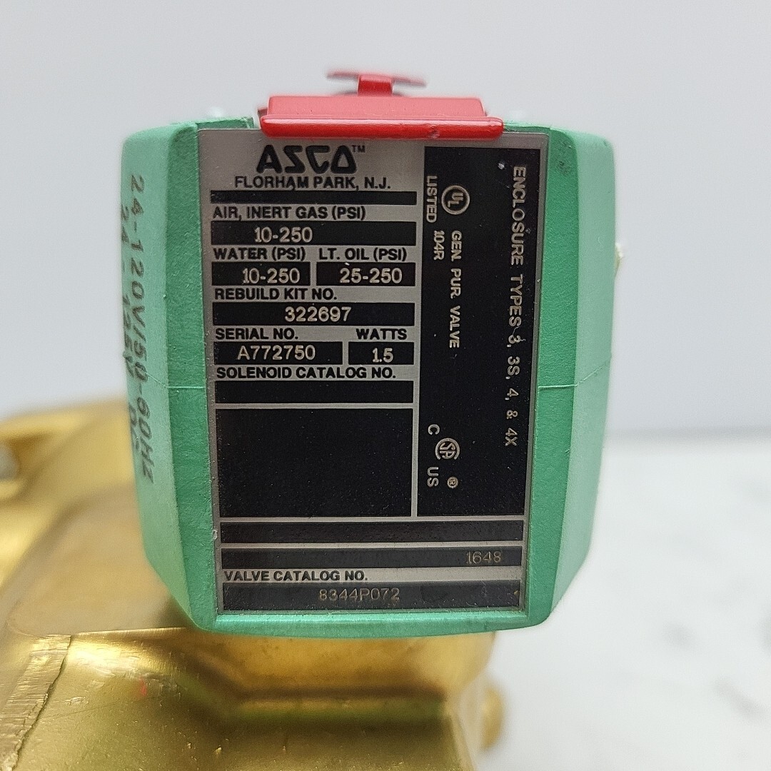 Asco 8344P072 Red-Hat II Solenoid Valve 3/8