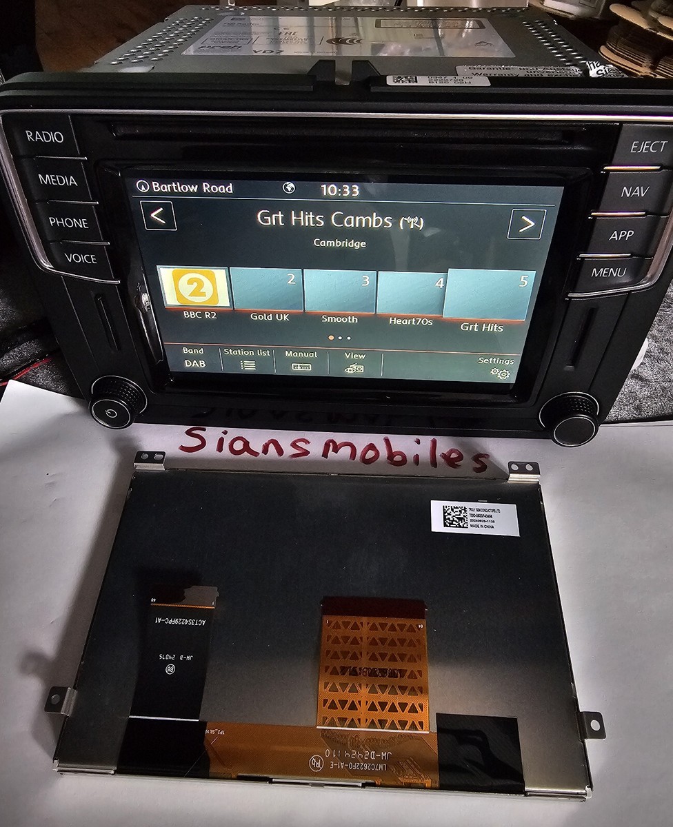 VW SKODA SEAT HEAD UNIT MIB2 LCD TOUCH SCREEN DISPLAY 5c0035680