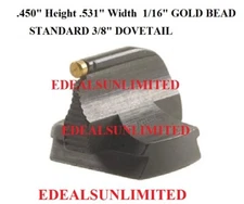 Winchester Marlin Henry Browning Uberti Savage FRONT SIGHT 450 H 531 W 1/16 GOLD