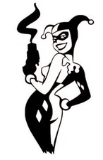 Vinyl Decal Truck Car Sticker Laptop  - DC Batman Harley Quinn Smoking Gun