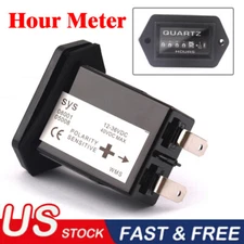 DC 12-36V Truck Tech Rectangular Hour Meter Timer Tool Gauges for Boat Car Truck